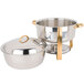 Choice Deluxe 8 Qt. Round Gold Accent Soup Chafer Main Thumbnail 4