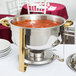 Choice Deluxe 8 Qt. Round Gold Accent Soup Chafer Main Thumbnail 5