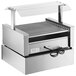 An Avantco stainless steel hot dog roller grill with a glass pass-through canopy.