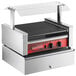 An Avantco hot dog roller grill with a pass-through canopy and a bun cabinet.