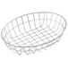 An American Metalcraft stainless steel oval wire basket with a wire mesh.