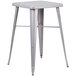 Flash Furniture CH-31330B-2-30GB-SIL-GG 23 3/4" Square Silver Metal Indoor / Outdoor Bar Height Table with 2 Cafe Stools Main Thumbnail 3