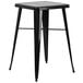 Flash Furniture CH-31330B-2-30GB-BK-GG 23 3/4" Square Black Metal Indoor / Outdoor Bar Height Table with 2 Cafe Stools Main Thumbnail 3