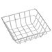 An American Metalcraft stainless steel square wire basket with a wire handle.