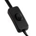 A black switch with a white button on a black cable for a Choice LED rectangular bar sign.