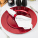 Tabletop Classics by Walco TR-6620 13" Red Metallic Round Plastic Charger Plate Main Thumbnail 1