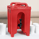 Cambro 100LCD158 Camtainers® 1.5 Gallon Hot Red Insulated Beverage Dispenser Main Thumbnail 1
