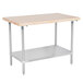 Advance Tabco H2S-304 Wood Top Work Table with Stainless Steel Base and Undershelf - 30" x 48" Main Thumbnail 3