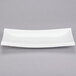 CAC TOK-61 Tokyia 16" x 7" Bone White Rectangular Thick Porcelain Platter - 12/Case Main Thumbnail 3