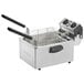 A Waring commercial countertop deep fryer with a basket.
