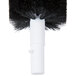 A close up of a black Bar Maid Pilsner glass washer brush with a white handle.