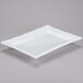 CAC BAP-14 Bamboo Pattern 13 3/4" x 9 1/4" Bright White Rectangular Porcelain Platter - 12/Case Main Thumbnail 4