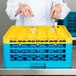 Carlisle RG36-3C411 OptiClean 36 Compartment Yellow Color-Coded Glass Rack with 3 Extenders Main Thumbnail 1