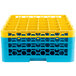 Carlisle RG36-3C411 OptiClean 36 Compartment Yellow Color-Coded Glass Rack with 3 Extenders Main Thumbnail 2
