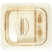 Cambro 60HPLN150 H-Pan™ 1/6 Size Amber High Heat FlipLid with Spoon Notch Main Thumbnail 1