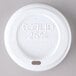 A white plastic Eco-Products hot cup lid with a hole and text.