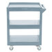 Cambro BC225401 Slate Blue Three Shelf Service Cart - 28" x 16" x 32 1/4" Main Thumbnail 2