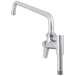 A silver Equip by T&S add-on faucet with a handle and sprayer.