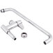 A chrome plated Equip by T&amp;S add-on faucet with a pipe and a screw.