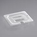 Cambro 60CWCHN135 Camwear 1/6 Size Clear Polycarbonate Handled Lid with Spoon Notch Main Thumbnail 2