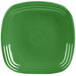 A close-up of a Fiesta® Square China luncheon plate with a circular pattern in the center in green.