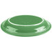 A green platter from Fiesta with a white rim.
