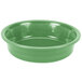 A green bowl with ripples on a white background.