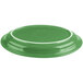 A green Fiesta china platter with a white border.