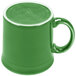 A Fiesta Meadow china java mug with a green handle and white accents.