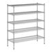 A wireframe of a Regency chrome wire shelving unit with four shelves.