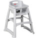 Rubbermaid FG780608PLAT Platinum Restaurant High Chair without Wheels - Assembled Main Thumbnail 2