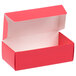 A red 1/2 lb. candy box with an open lid.