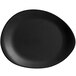 A black Libbey Driftstone melamine platter with a curved edge.