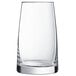 A clear Chef & Sommelier tumbler filled with a white liquid.
