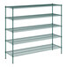A Regency green epoxy wire shelving kit with 5 shelves.
