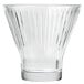 An Arcoroc stemless cocktail glass with a ribbed rim.