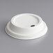 EcoChoice White Compostable Sugarcane Hot Cup Lid for 10-24 oz. Standard Cups and 8 oz. Squat Cups - 500/Case Main Thumbnail 3