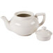Hall China by Steelite International HL220AWHA Ivory (American White) 16 oz. Boston Teapot - 12/Case Main Thumbnail 4