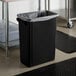 Lavex Janitorial 16 Gallon Black Slim Rectangular Trash Can Main Thumbnail 1