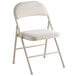 Lancaster Table & Seating Beige Fabric Folding Chair with Padded Seat Main Thumbnail 2