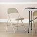 Lancaster Table & Seating Beige Fabric Folding Chair with Padded Seat Main Thumbnail 1
