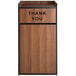 Lancaster Table & Seating Waste 35 Gallon Walnut Receptacle Enclosure with "THANK YOU" Swing Door Main Thumbnail 4