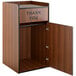Lancaster Table & Seating Waste 35 Gallon Walnut Receptacle Enclosure with "THANK YOU" Swing Door Main Thumbnail 5