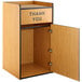 Lancaster Table & Seating Waste 35 Gallon Natural Receptacle Enclosure with "THANK YOU" Swing Door Main Thumbnail 6