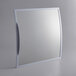 A white square glass lid with a handle.