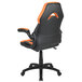 A black and orange Flash Furniture High-Back Office Chair with a black base.
