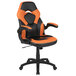 A black and orange Flash Furniture office chair with a black base.