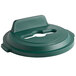 A green plastic Rubbermaid lid with a mixed recycle slot.