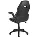 A black Flash Furniture office chair with flip-up arms.