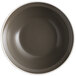 A close-up of a Libbey Matte Olive Salad Bowl with a white background and brown rim.